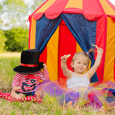 Sommerfotoaktion 2015 | Der Fotozirkus hat Station in Dortmund gemacht | fröhliche Kinderfotos von Clowns und Ballerinas