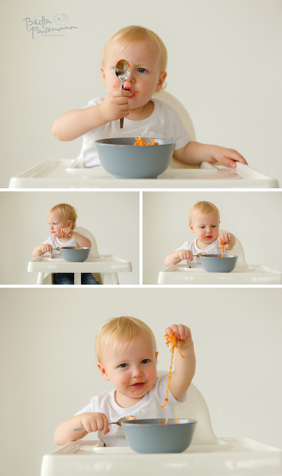 Babyfotos Nudeln Fotoshooting Dortmund essen alleine essen Fotoshooting