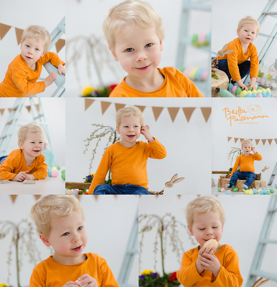 Kinderfotos Eier suchen Ostereier Fotoshooting Dortmund Fotostudio